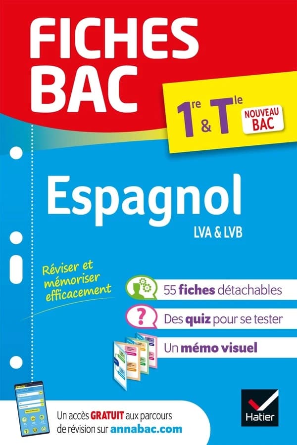 Fiches bac Tome 12 : espagnol LVA & LVB ; 1re, terminale