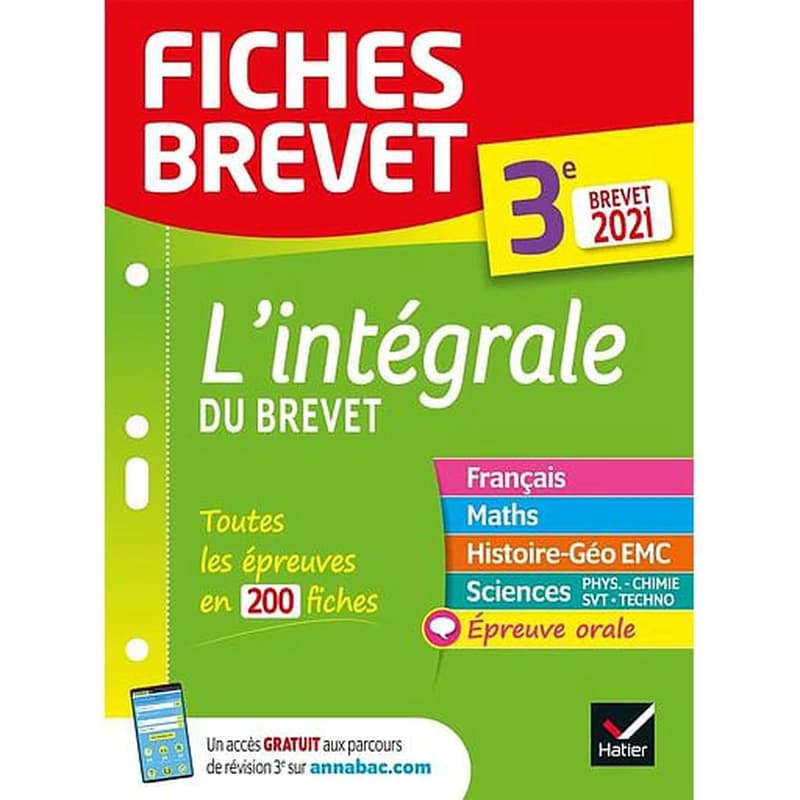 Fiches brevet ; l'intégrale du brevet ; 3e (édition 2021)