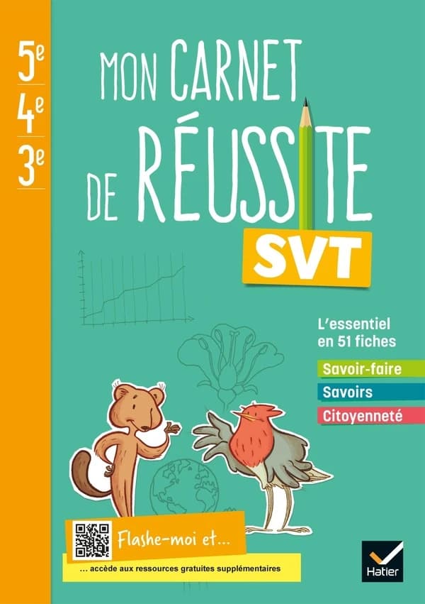 Mon carnet de réussite SVT ; 5e, 4e, 3e