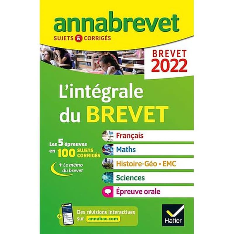 ANNABREVET SUJETS & CORRIGES ; l'intégrale du brevet ; 3e (édition 2022)