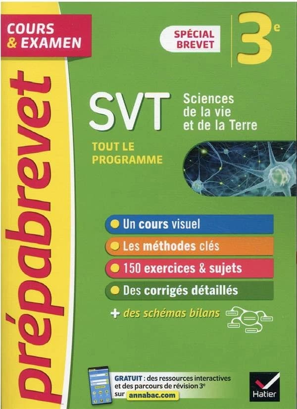 Prépabrevet cours & examen : SVT ; 3e ; brevet 2022