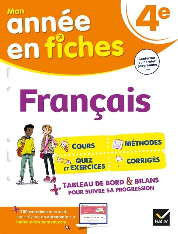 Mon année en fiches : français ; 4e