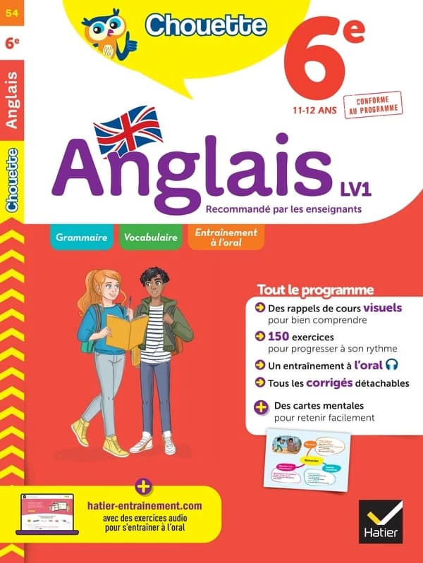 Chouette entraînement Tome 54 : anglais ; 6e, LV1