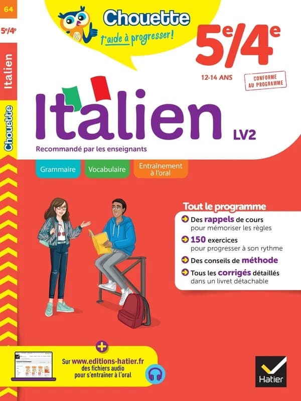 Chouette entraînement Tome 64 : italien ; 5e, 4e, LV2