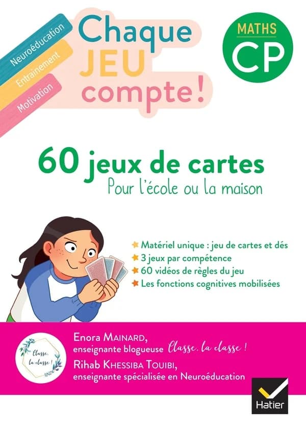 Chaque jour compte ! : chaque jeu compte ; maths ; CP ; 60 jeux de cartes pour l'école ou la maison ; guide + matériel