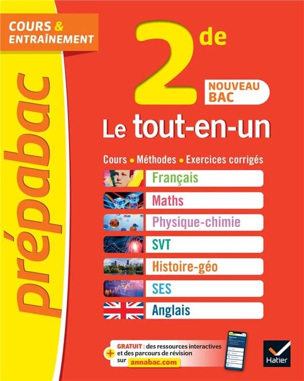 Prépabac cours & entraînement : le tout-en-un ; 2de ; toutes les matières