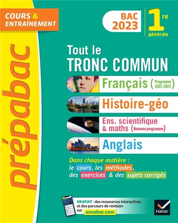 Prépabac cours & entraînement : tout le tronc commun ; 1re générale