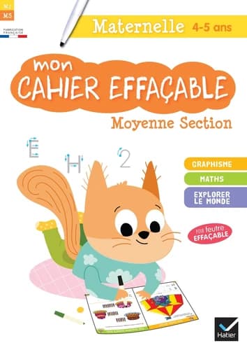 Mon cahier effaçable ; moyenne section
