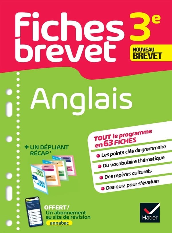 Fiches brevet Tome 5 : anglais ; 3e