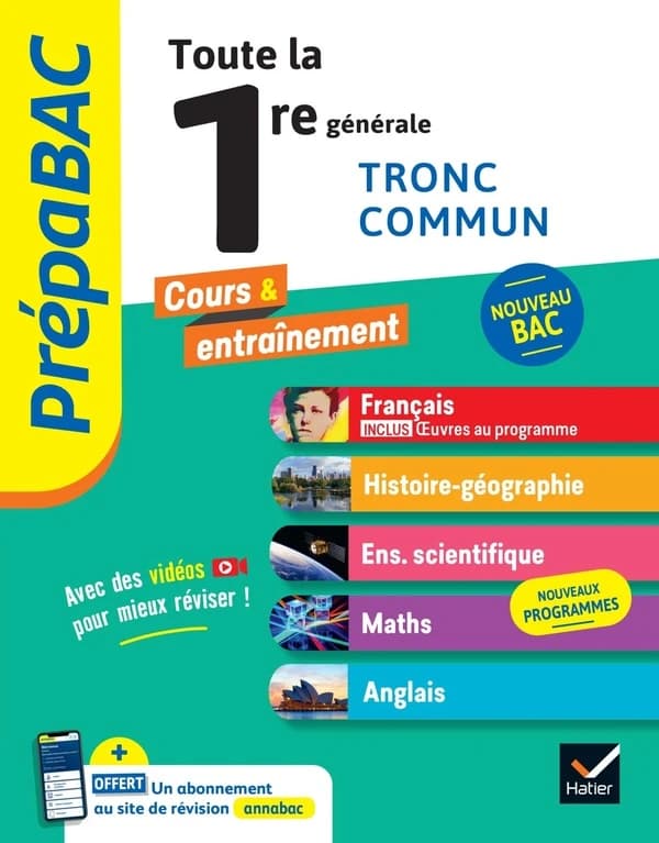 Prépabac cours & entraînement : tout le tronc commun ; 1re générale