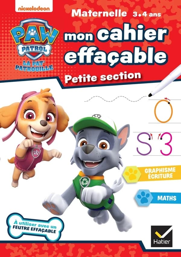 La Pat'Patrouille ; mon cahier effaçable ; PS