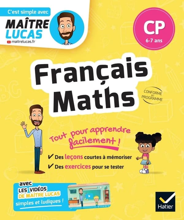 C'est simple avec Maître Lucas : français et maths ; CP ; cahier de révision et d'entraînement