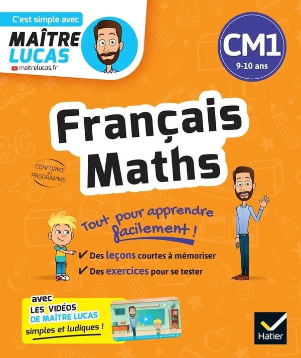 C'est simple avec Maître Lucas : français et maths ; CM1 ; cahier de révision et d'entraînement