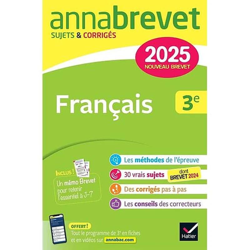 Français 3e : Sujets & Corrigés