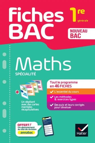 Fiches bac : Spécialité Maths ; 1re générale