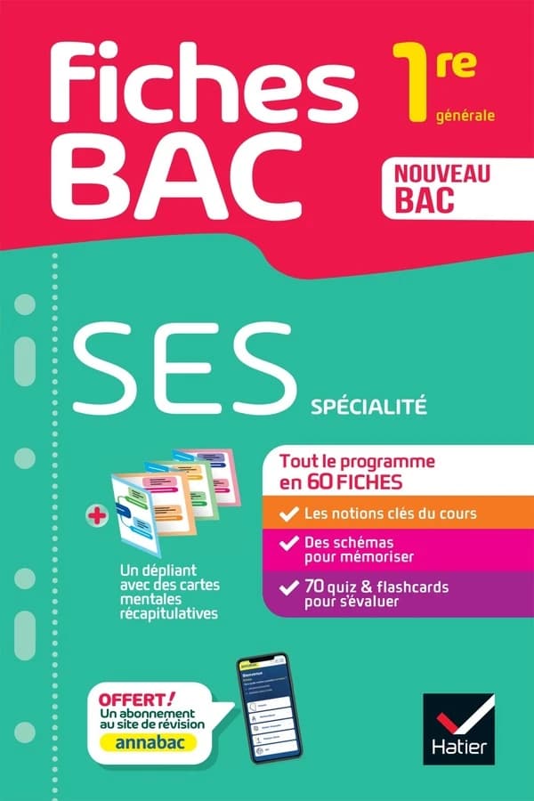 Fiches bac : Spécialité SES ; 1re générale