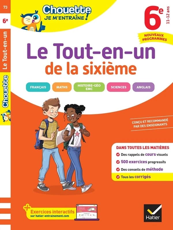 Chouette entraînement : Chouette Je m'entraîne ; Le Tout-en-un ; 6e ; Cahier de révision dans toutes les matières