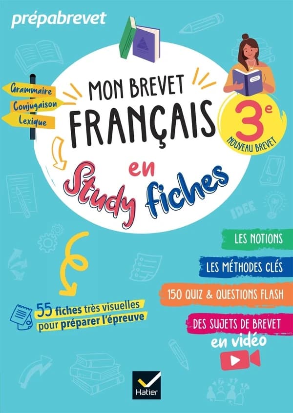 Prépabrevet : Mon brevet Français en studyfiches ; 3e ; 55 fiches très visuelles pour préparer l'épreuve (édition 2025)