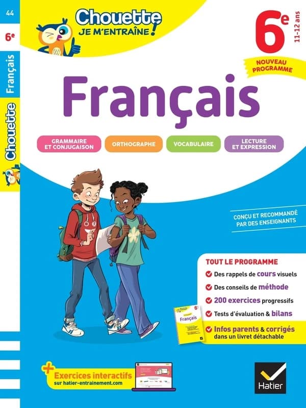 Chouette entraînement : Chouette Je m'entraîne ; Français ; 6e
