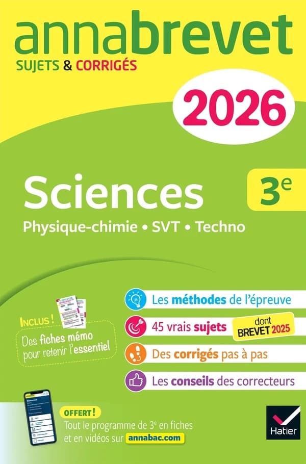 Sciences 3e : physique-chimie, SVT, techno