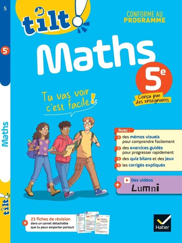 Tilt ! Tome 5 : Maths ; 5e ; Ton cahier d'entraînement pour progresser facilement
