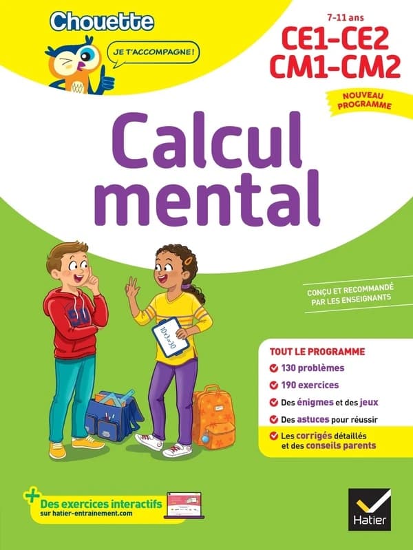 Chouette entraînement : Calcul mental ; CE1, CE2, CM1, CM2
