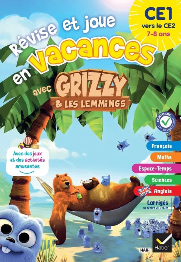 Hatier vacances : Révise et joue en vacances avec Grizzy & les lemmings ; CE1 vers le CE2