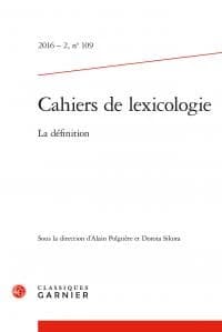 Cahiers de lexicologie n.109 : la définition
