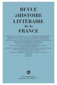 Revue d'histoire littéraire de la France n.1 : 2019, 119e année ; varia