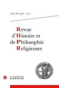 Revue d'histoire et de philosophie religieuses : 2, 99e année