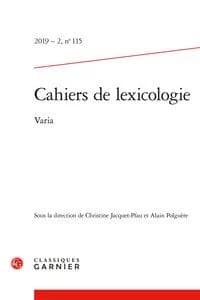 Cahiers de Lexicologie : Varia