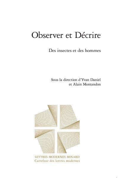 Observer et décrire : des insectes et des hommes