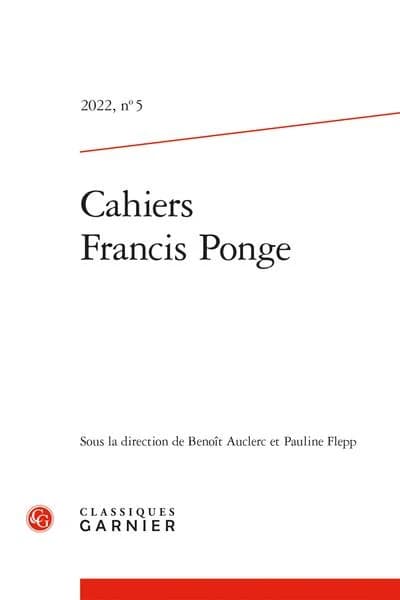 Cahiers Francis Ponge n.5 : varia