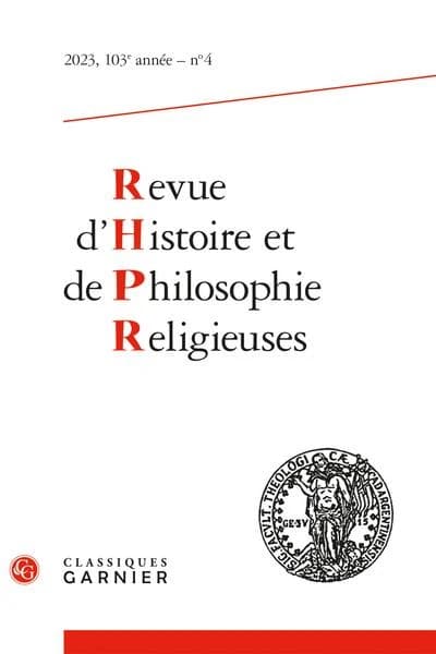 Revue d'histoire et de philosophie religieuses n.2023
