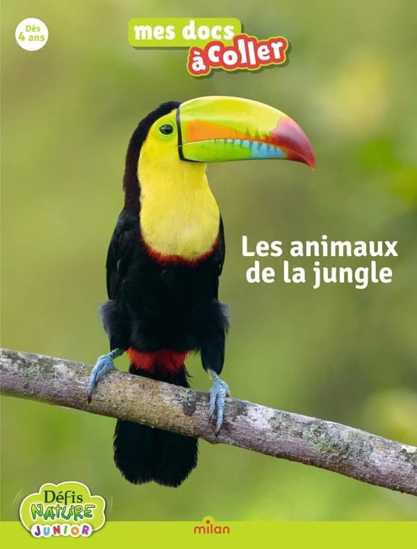 Les animaux de la jungle : bioviva : mes docs à coller : défis nature junior : [Album à colorier]