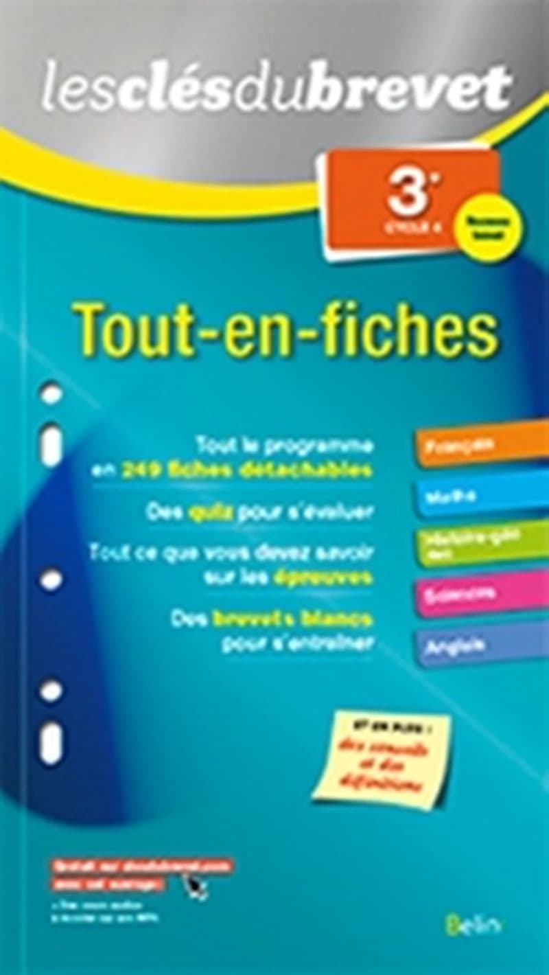 LES CLES DU BREVET : tout-en-fiches ; 3e