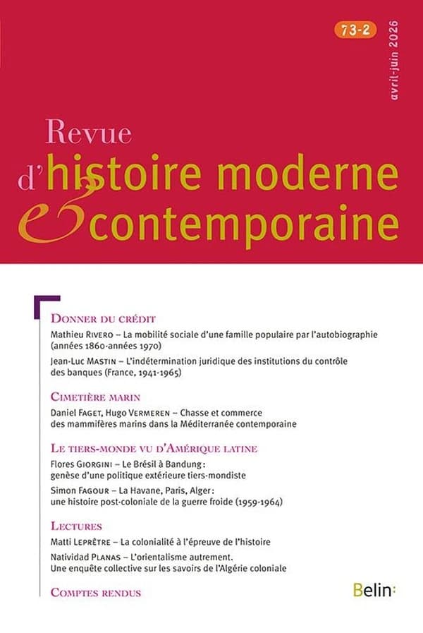 Revue d'histoire moderne et contemporaine n.73-2 : Avril-juin 2026