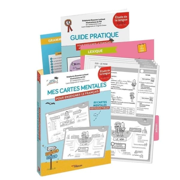 Mes cartes mentales pour enseigner le français Cycle 2 : CP, CE1, CE2 : 80 cartes mentales reproductibles. Etude de la langue Cycle 2 CP-CE1-CE2
