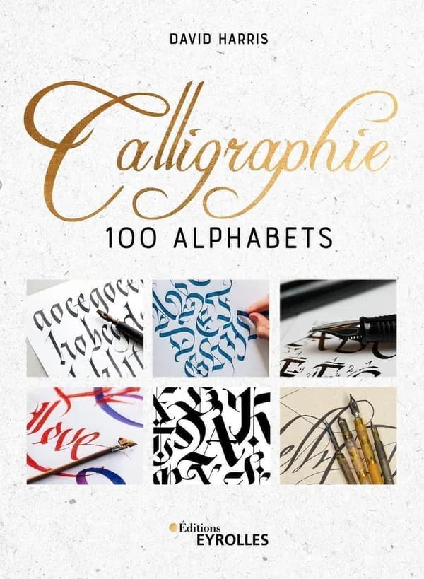 Calligraphie : 100 alphabets ([Nouvelle éd.]) David Harris ; avec la collaboration de Mary Noble (préparation), Janet Mehigan (enluminure) ; traduit de l'anglais par Hélène Tordo