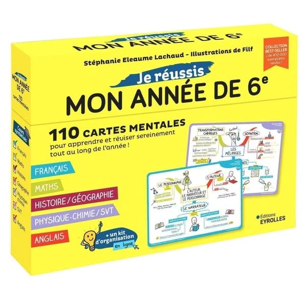 Je réussis mon année de 6e : 110 cartes mentales pour apprendre et réviser sereinement tout au long de l'année !