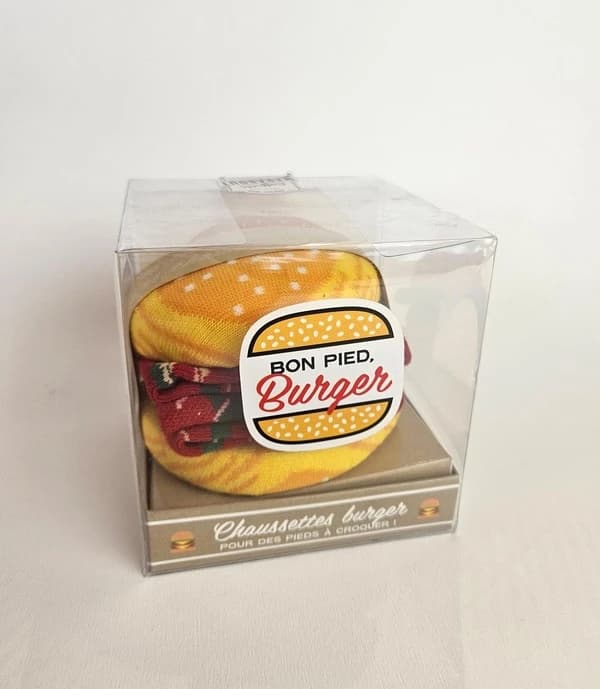 Chaussettes Burger : Avec 1 paire de chaussettes longues et 1 livre de recettes de street food