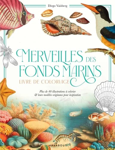 Merveilles des fonds marins : Plus de 40 illustrations à colorier & leurs modèles originaux pour inspiration
