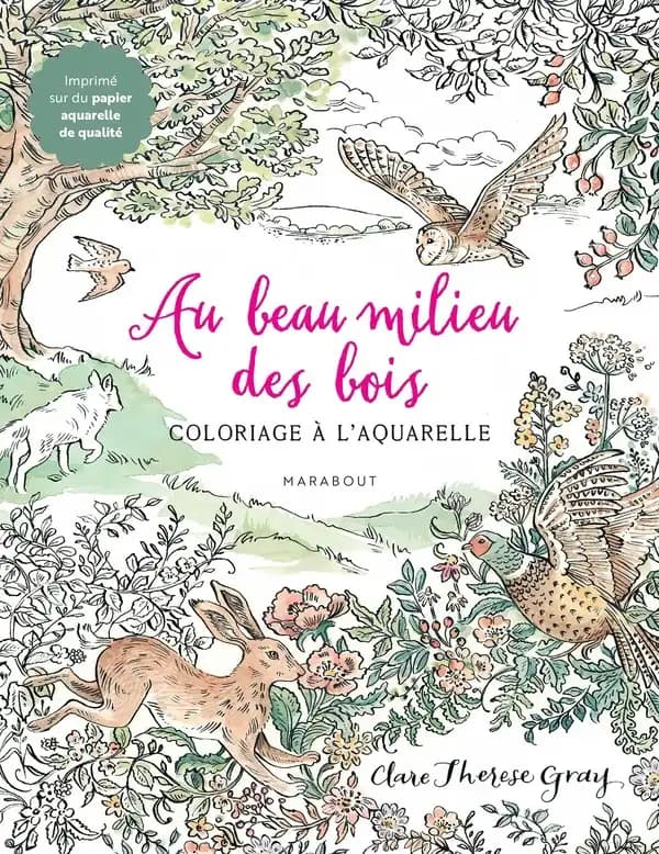 Au beau milieu des bois : Coloriages à l'aquarelle