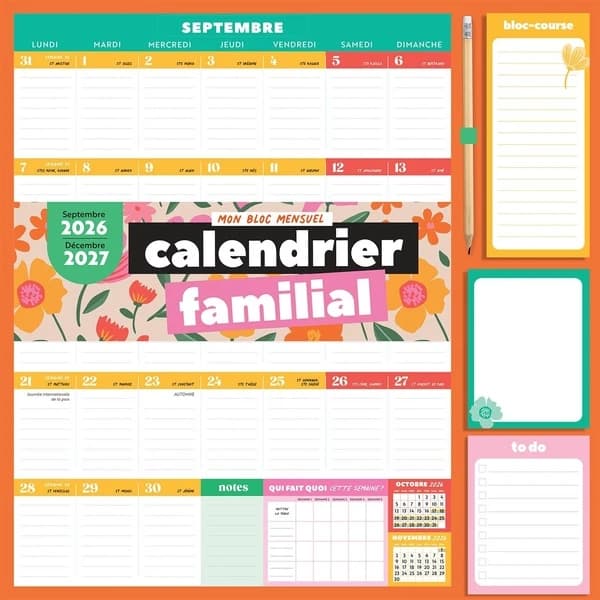 Mon Bloc mensuel calendrier familial (édition 2026