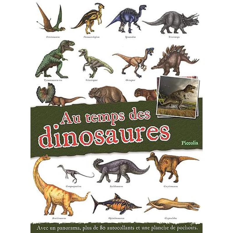 Au temps des dinosaures - Avec un panorama, plus de 80 autocollants et une planche de pochoirs