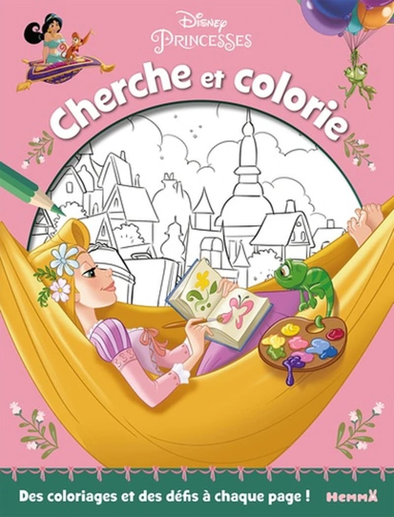 Disney princesses  - Des coloriages et des défis à chaque page !