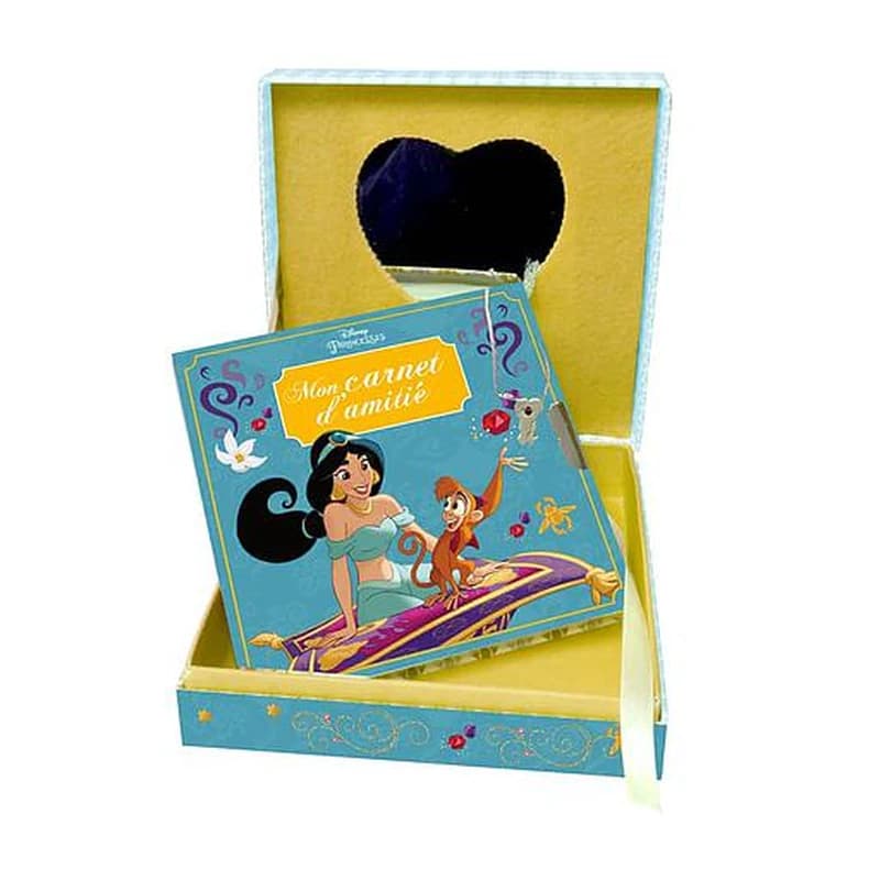 Disney Princesses Jasmine, Mon coffret secret - Une jolie boîte avec miroir et un carnet d'amitié avec cadenas + 2 clefs