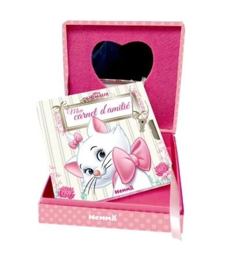 Disney Animaux Marie, Mon coffret secret - Une jolie boîte avec miroir et un carnet d'amitié avec cadenas + 2 clefs