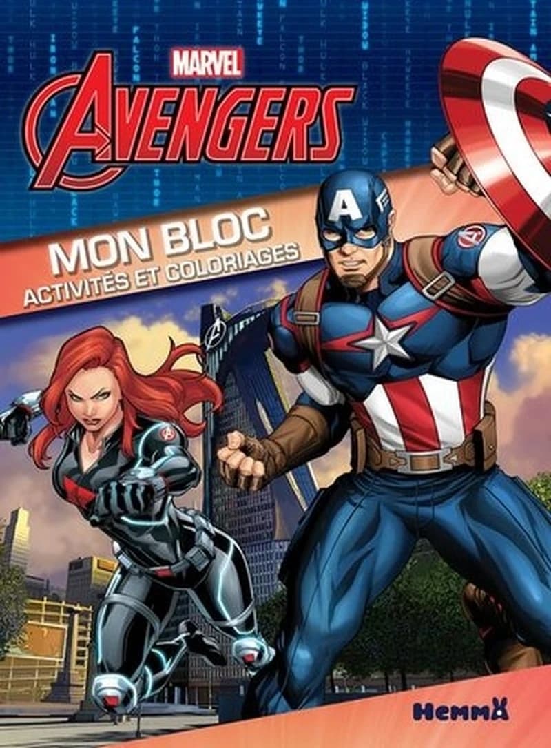 Mon bloc activités et coloriages Marvel Avengers (Black Widow et Captain America)