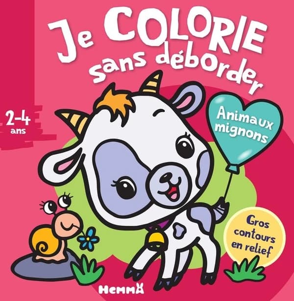 Je colorie sans déborder : animaux mignons : 2-4 ans : gros contours en relief : [Album à colorier]